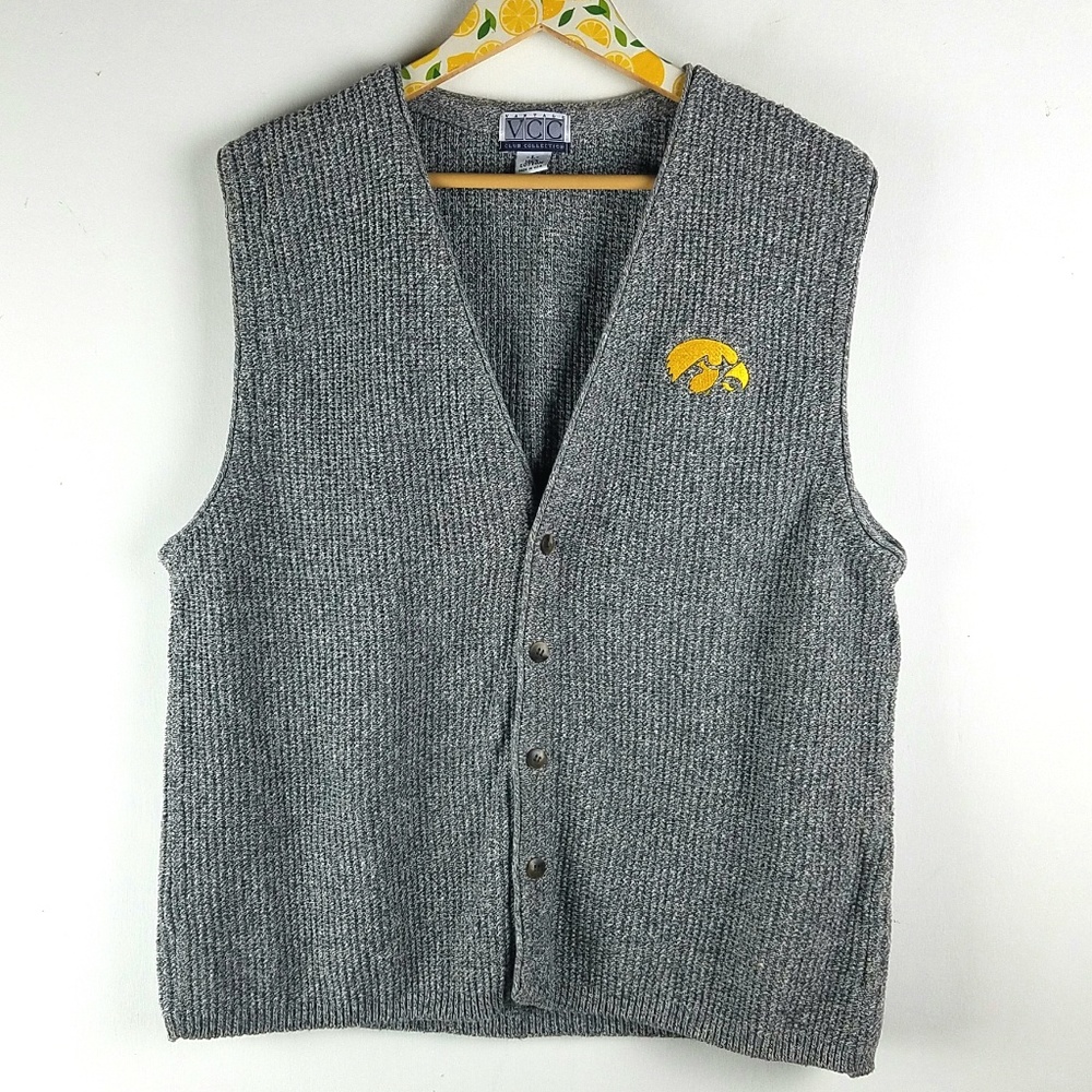 Iowa Hawkeyes Mens Sweater Vest Cardigan Large